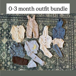 0-3M Outfit Bundle | Baby Boy | Cozy Neutral | 10+ Pieces